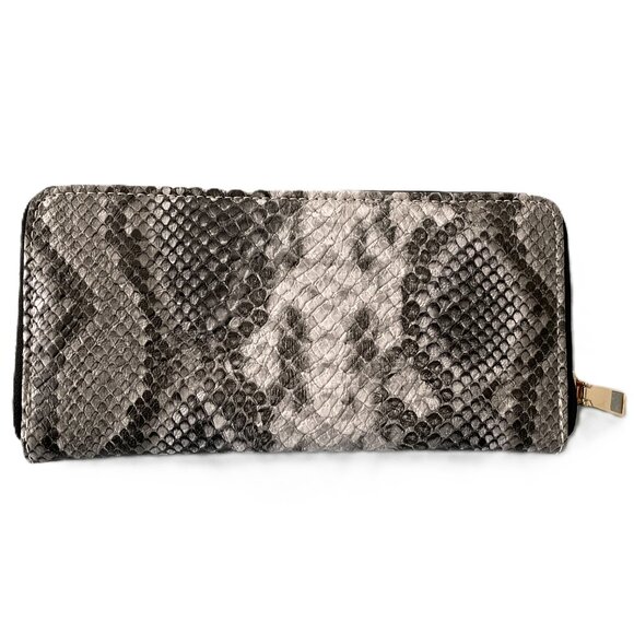 NWOT Snakeskin PU Leather Zip Around Wallet - Picture 1 of 4